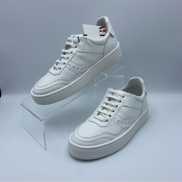 NWT. Zara Women's White Leather Uniform Sneakers. Size 11, 12, 13. - Picture 4 of 15